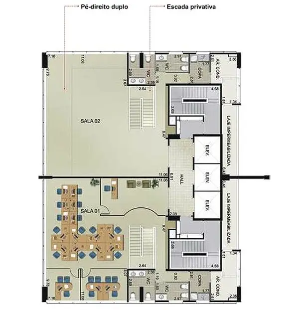 Planta do andar — Berrini Park, Itaim Bibi