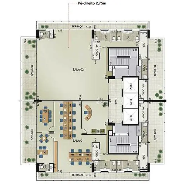 Planta do andar — Berrini Park, Itaim Bibi