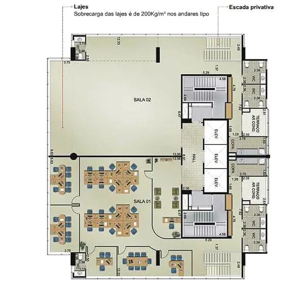 Planta do andar — Berrini Park, Itaim Bibi