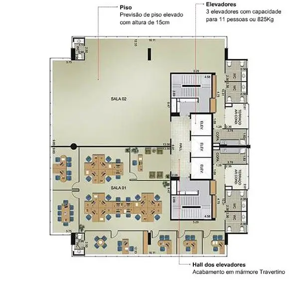 Planta do andar — Berrini Park, Itaim Bibi