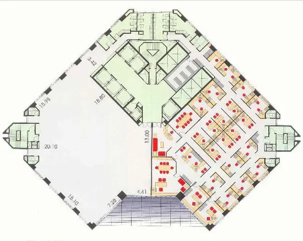 Planta do andar — CENU - Centro Empresarial Nações Unidas - Torre Oeste, Itaim Bibi
