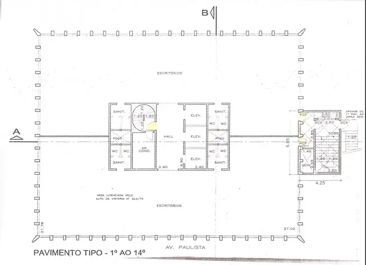 Planta do andar — Eloy Chaves, Bela Vista