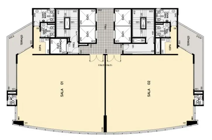 Planta do andar — Jornalista Roberto Marinho - Brooklin, Cidade Monções