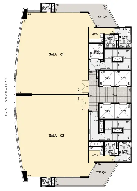 Planta do andar — Jornalista Roberto Marinho - Brooklin, Cidade Monções