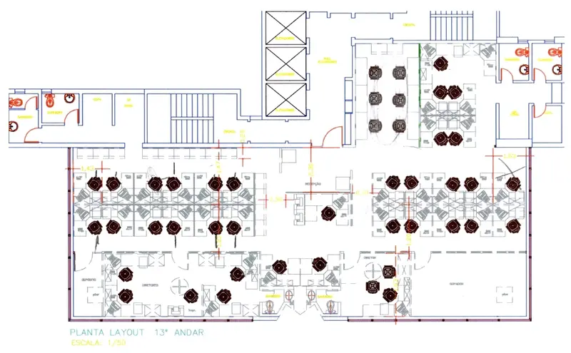 Planta do andar — Luxor Center, Itaim Bibi