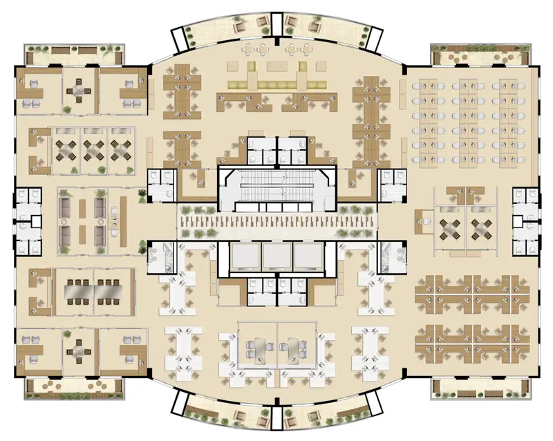 Planta do andar — Villa Lobos Office Park - Torre Sky Tower, Vila Hamburguesa