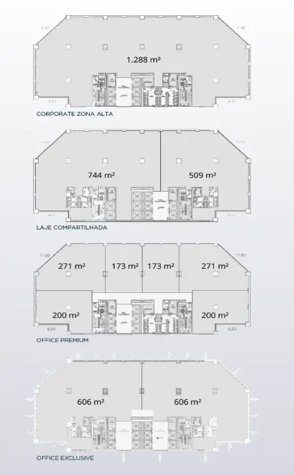 Planta do andar — WTC - World Trade Center I, Cidade Monções