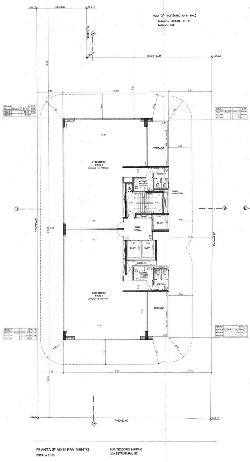 Planta do andar — Teodoro Corporate, Pinheiros